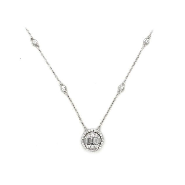 Cluster Eternity Halo Diamond Necklace