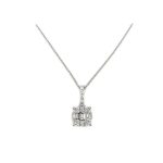 Round and Baguette Diamond Pendant