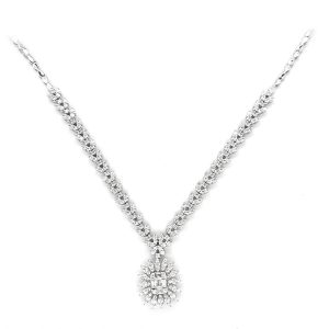 Baguette Cut Diamond Necklace