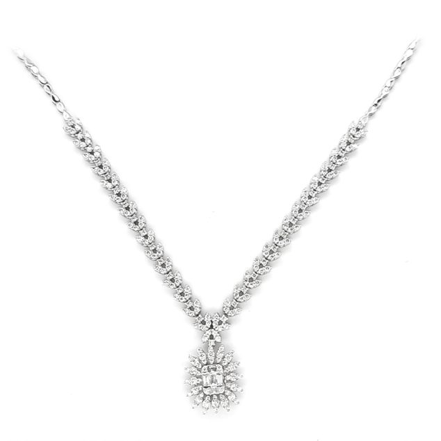 Baguette Cut Diamond Necklace