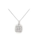 Cushion Cluster Diamond Pendant Necklace