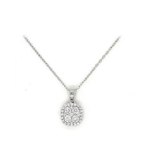 Halo Diamond Pendant Necklace