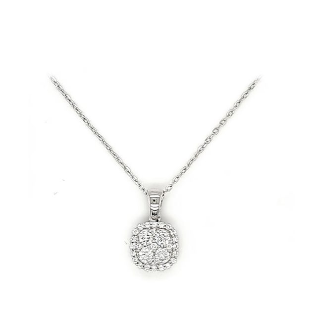 Halo Diamond Pendant Necklace
