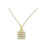 Cushion Cluster Diamond Pendant Necklace