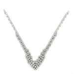 Round Cut Tapered Diamond Necklace