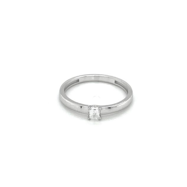 Emerald Cut Solitaire Diamond Ring