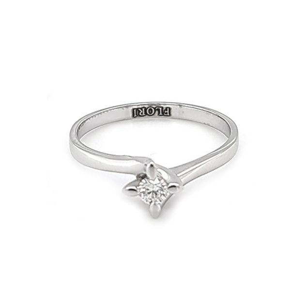 White Diamond Solitaire Ring