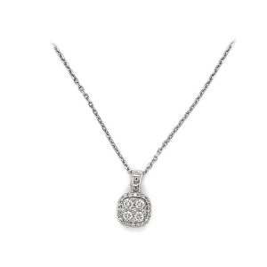 Halo Round Cut Diamond Pendant