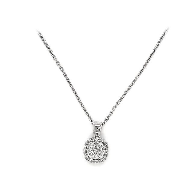 Halo Round Cut Diamond Pendant