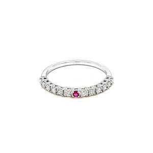 Ruby and Diamond Half-Eternity Ring