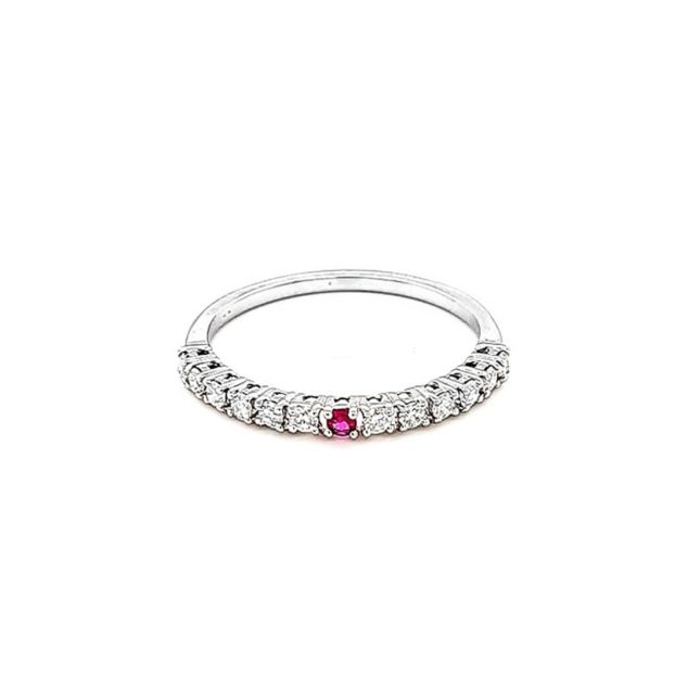 Ruby and Diamond Half-Eternity Ring