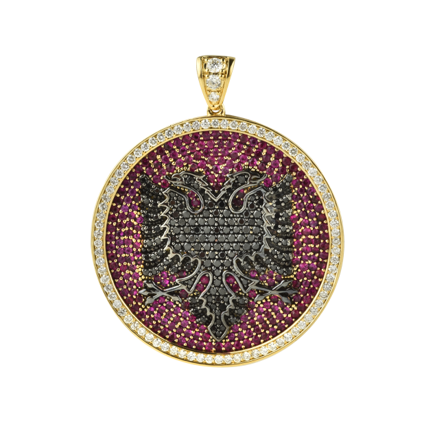 Albanian Eagle Costumized Diamond Medallion