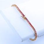 Round Cut Multi-Colored Saphire Tennis Bracelet