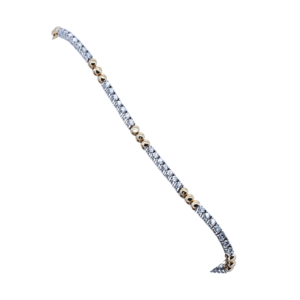 Two-Toned Round Cut Diamond Tennis Bracelet