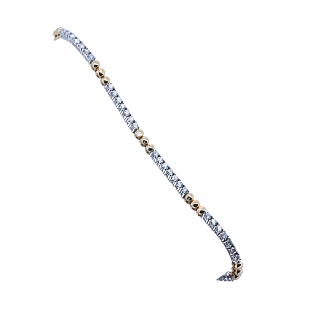 Two-Toned Round Cut Diamond Tennis Bracelet