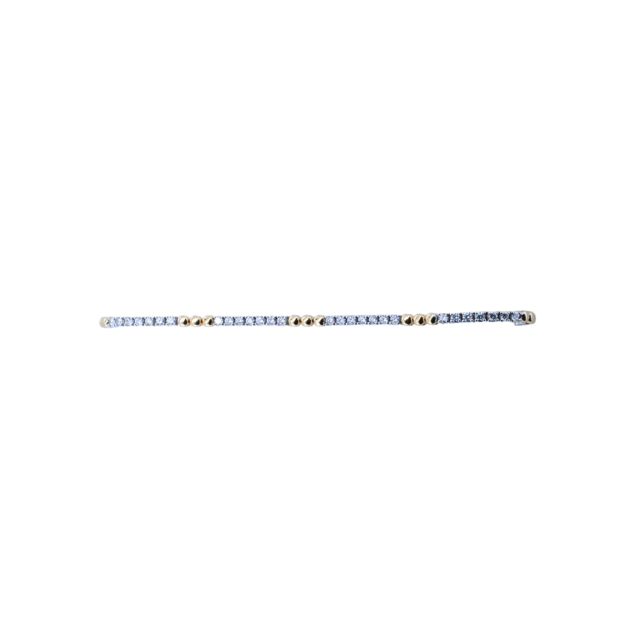 Two-Toned Round Cut Diamond Tennis Bracelet