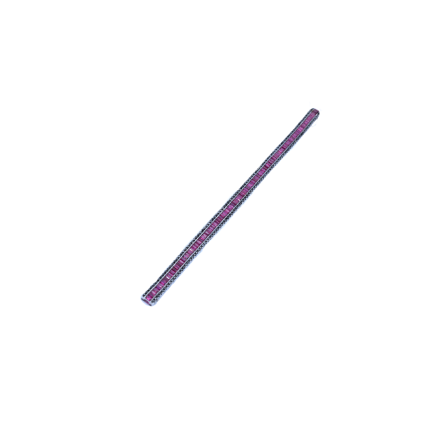 Three-Row Ruby and Diamond Tennis Bracelet