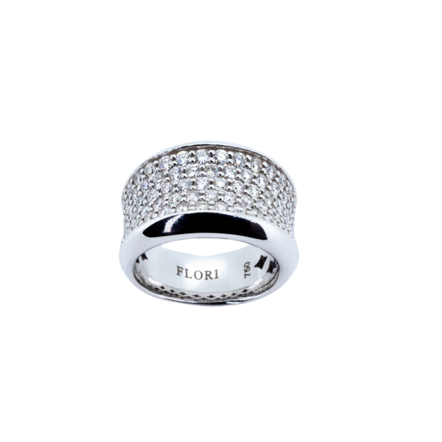 Wide Diamond Wedding Band Ring