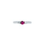 Ruby and Diamond Three Stone Ring