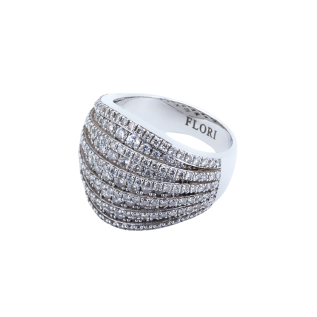 Multi Row Diamond Wedding Band Ring