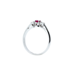 Ruby and Diamond Three Stone Ring