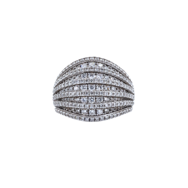 Multi Row Diamond Wedding Band Ring