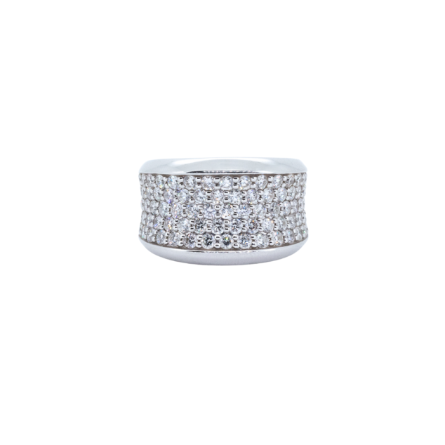 Wide Diamond Wedding Band Ring