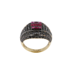 Diamond and Ruby Invisible-Set Ring