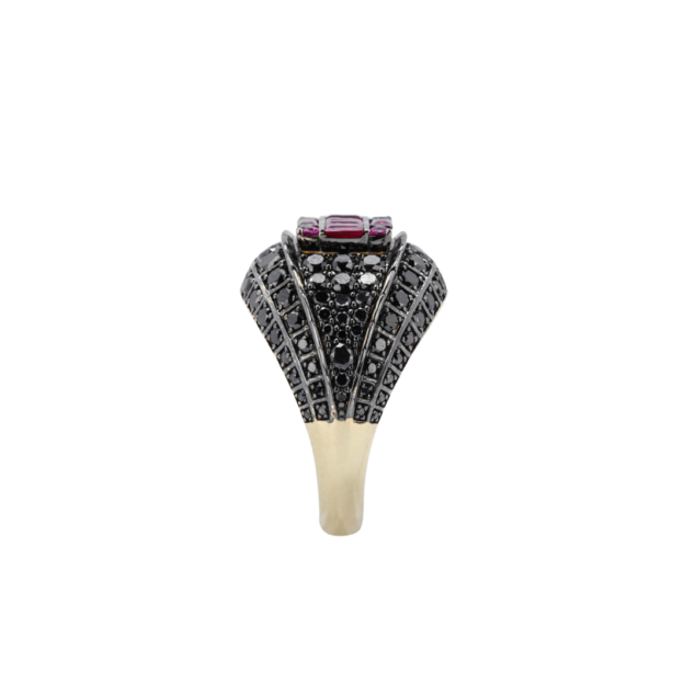 Diamond and Ruby Invisible-Set Ring