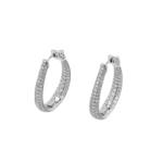 Diamond Three Row Hoop Earrings