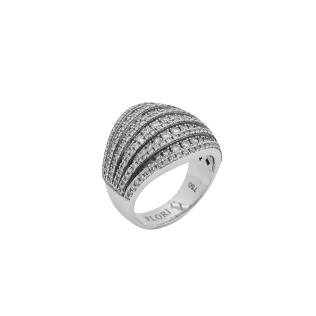 Multi Row Diamond Wedding Band Ring