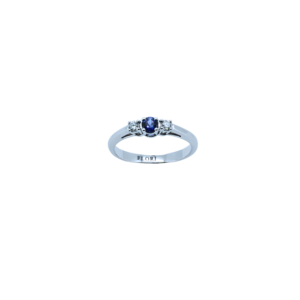 Sapphire and Diamond Three Stone Ring