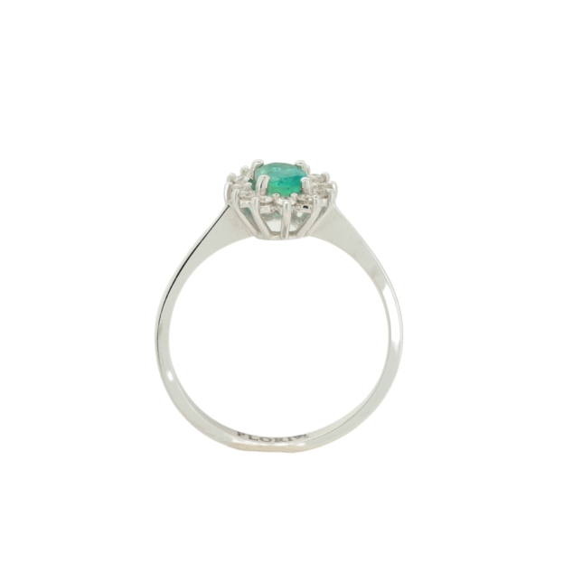Natural Emerald and Diamond Ring