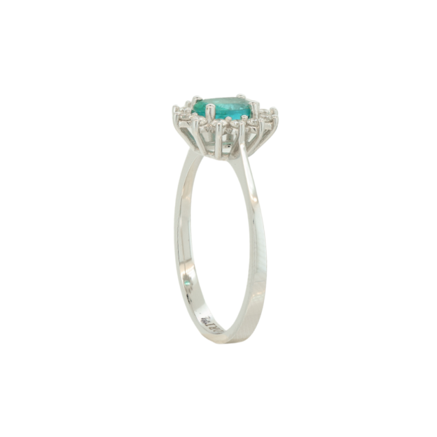 Natural Emerald and Diamond Ring