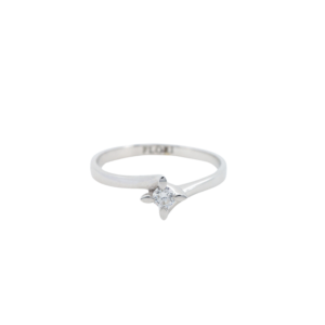 White Diamond Solitaire Ring