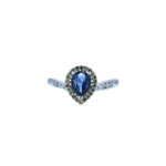 Pear Cut Sapphire and Diamond Ring