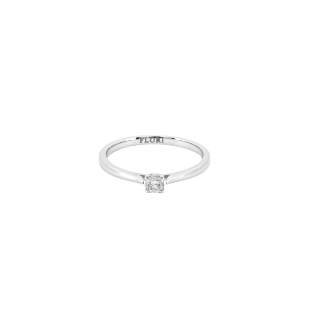 White Diamond Solitaire Ring