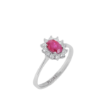 Ruby and Diamond Oval Cut Ring