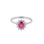 Ruby and Diamond Oval Cut Ring