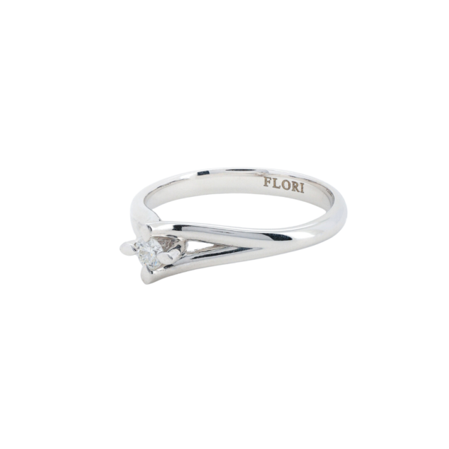 White Diamond Solitaire Ring