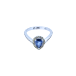 Pear Cut Sapphire and Diamond Ring