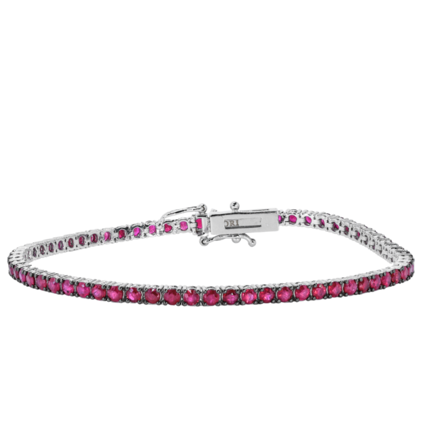 Round Cut Ruby Tennis Bracelet