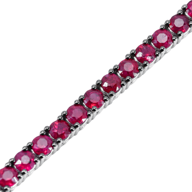 Round Cut Ruby Tennis Bracelet
