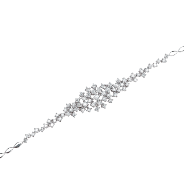 Round Cut Tapered Diamond Bracelet
