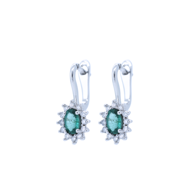 Emerald and Diamond Earrings