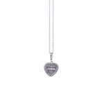 Heart-Shaped Halo Baguette and Round Cut Diamond Pendant