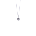 Baguette and Round Halo Diamond Pendant