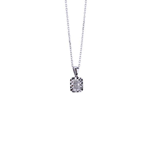 Baguette Cut Diamond Pendant