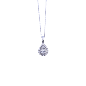 Baguette and Round Cut Diamond Pendant