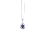 Pear Cut Sapphire and Diamond Pendant